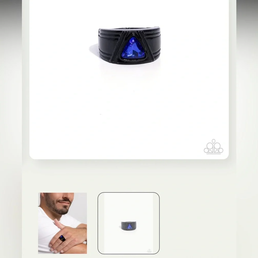 🔷⚫️🔷 “TRENCHANT TRIANGLE” BLUE MEN’S RING ~ PAPARAZZI❗️ 🔷⚫️🔷